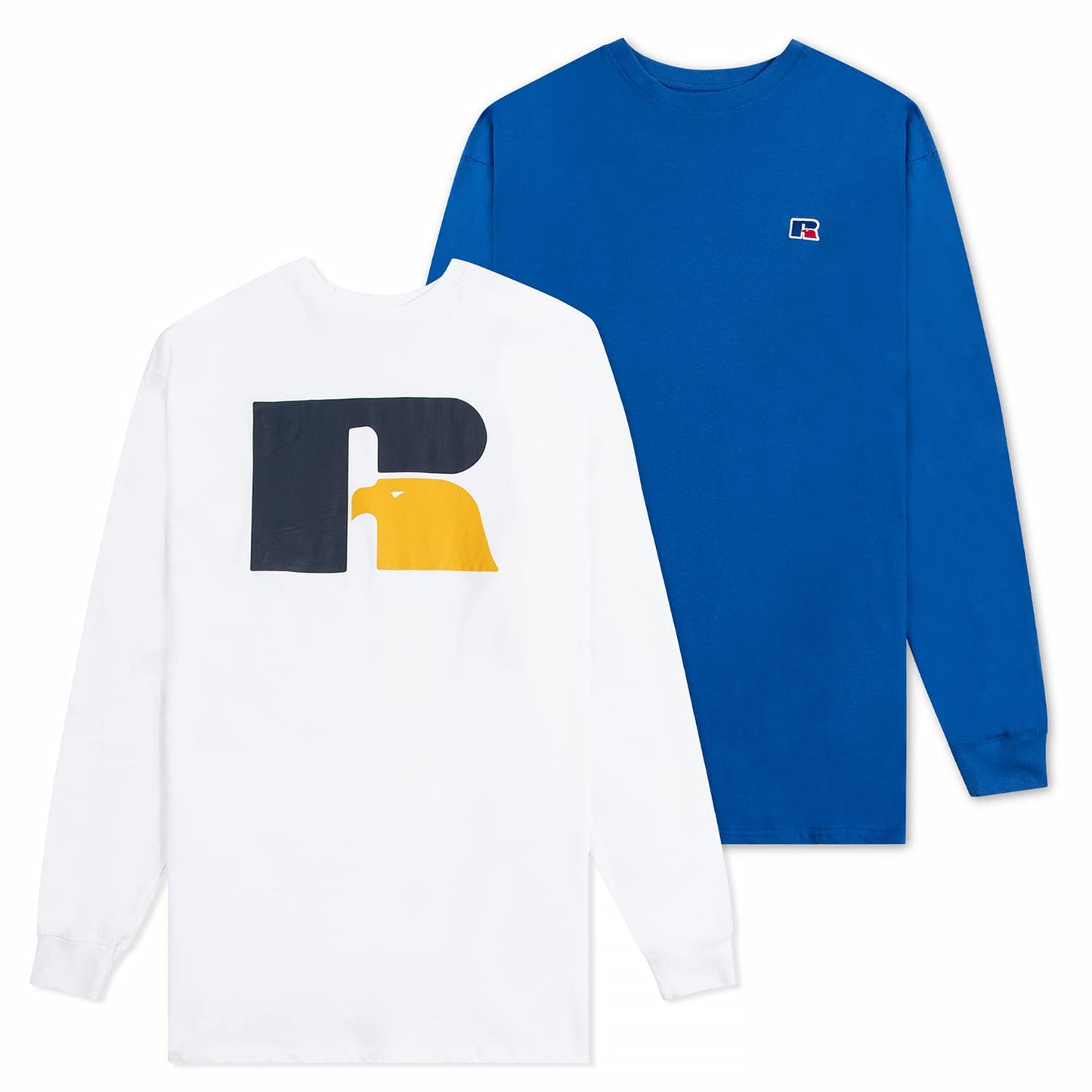 Russell Athletic Big & Tall Long Sleeve Cotton T-Shirts for Men, 2 Pack