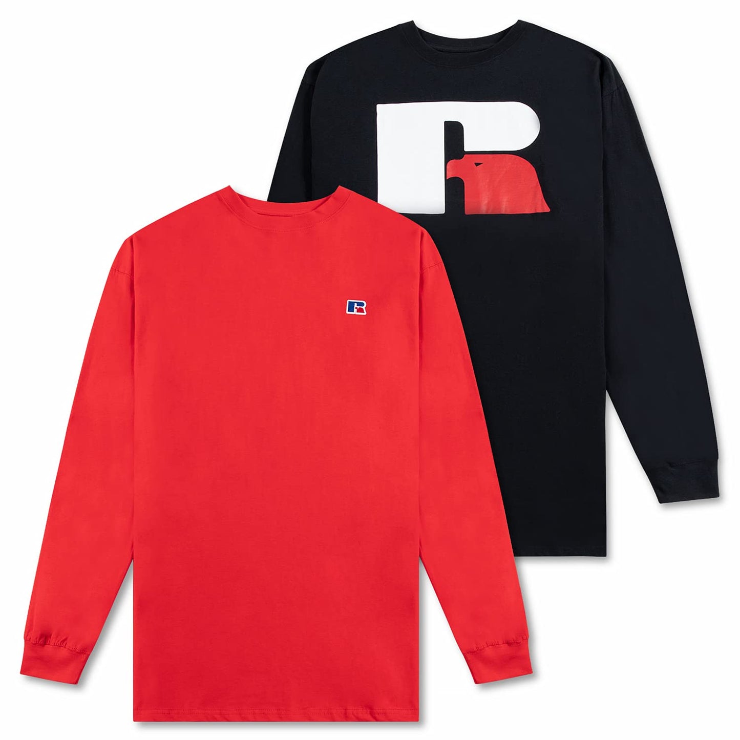 Russell Athletic Big & Tall Long Sleeve Cotton T-Shirts for Men, 2 Pack