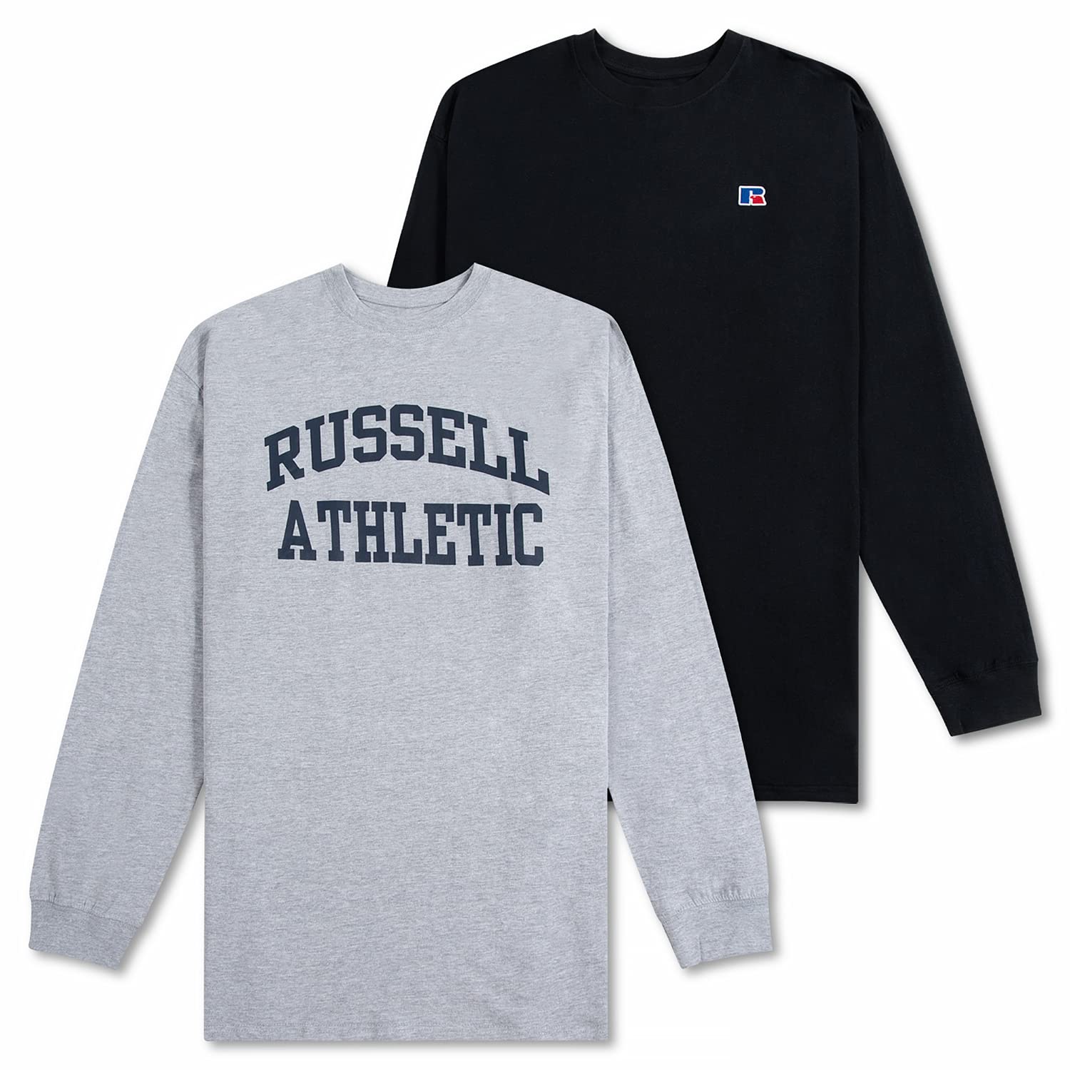 Russell Athletic Big & Tall Long Sleeve Cotton T-Shirts for Men, 2 Pack