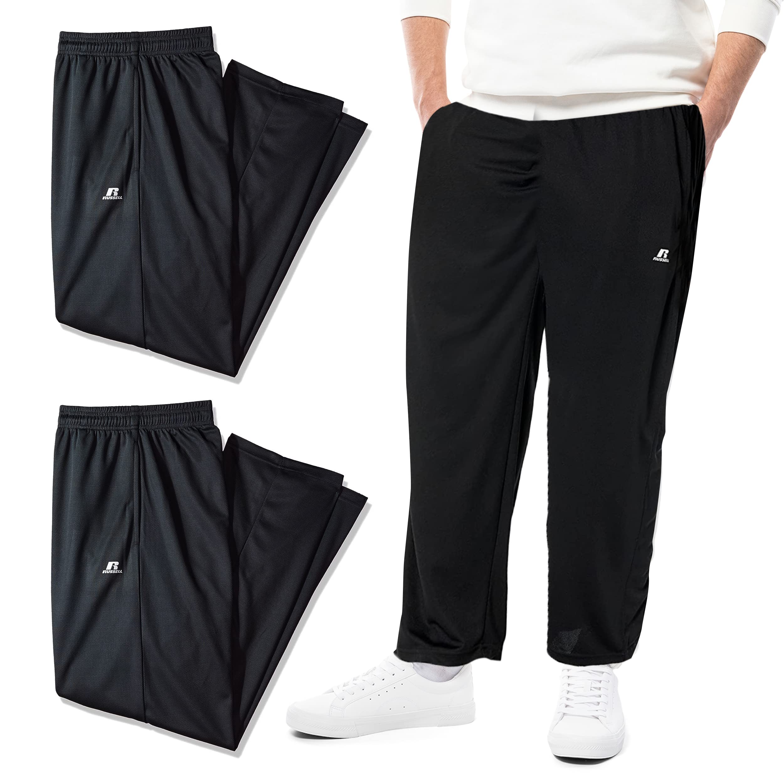 Russell Athletic Big & Tall Track Pants for Men, 2 Pack