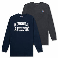 Russell Athletic Big & Tall Long Sleeve Cotton T-Shirts for Men, 2 Pack